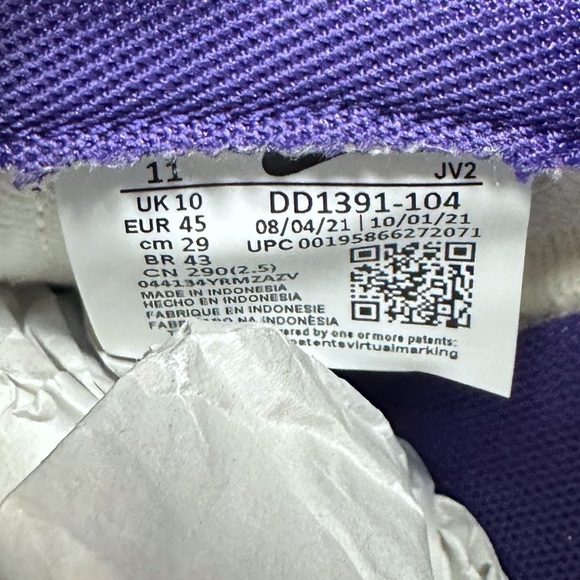 Nike Dunk Low Court Purple DD1391-104 11 White - Picture 8 of 8